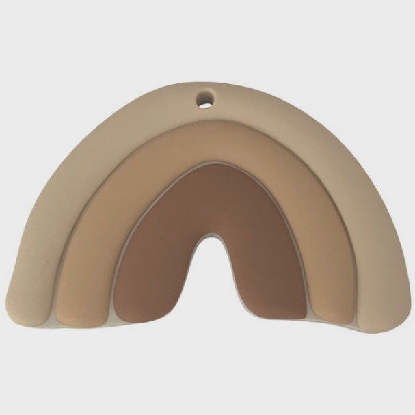 Bijtring: regenboog (beige)